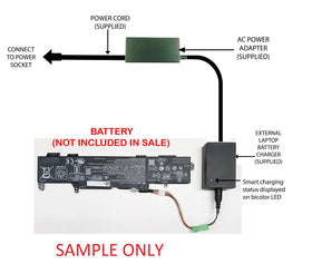 External (Standalone) Laptop Battery Charger for Various HP Internal Batteries, HP04