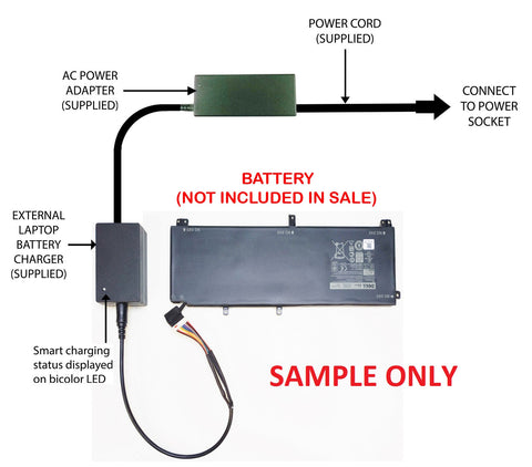 External (Standalone) Laptop Battery Charger for Various Dell Internal Batteries, DE04