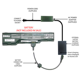 External Laptop Battery Charger for Dell XPS M1730, HG307 XG510 WG317 312-0680 1