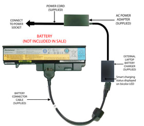 External Laptop Battery Charger for Lenovo IdeaPad U330 Y330, L08L6D11, L08S6D11 1