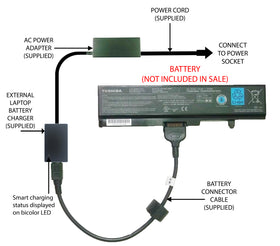 External Laptop Battery Charger for Toshiba Satellite Pro T110 T115 T130 PA3780U 1